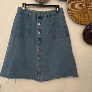 Allegra K‎ Blue A-Line Knee-Length Casual Skirt size Medium